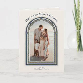 Clásica foto de Navidad con arco para las fiestas