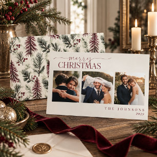 Clásica foto de Navidad de boda con bayas de siemp