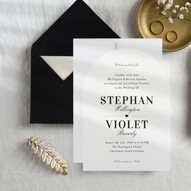 Clásica Invitación a la boda con forma de arco for (Subido por el creador)