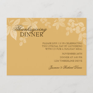 Clásica invitación a la cena de Acción de Gracias