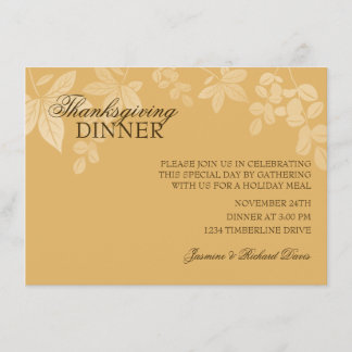Clásica invitación a la cena de Acción de Gracias