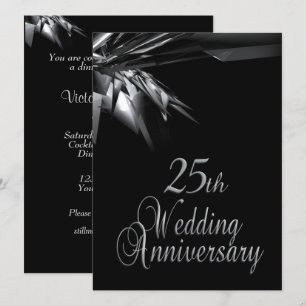 Clásica Invitación al 25º Aniversario Boda