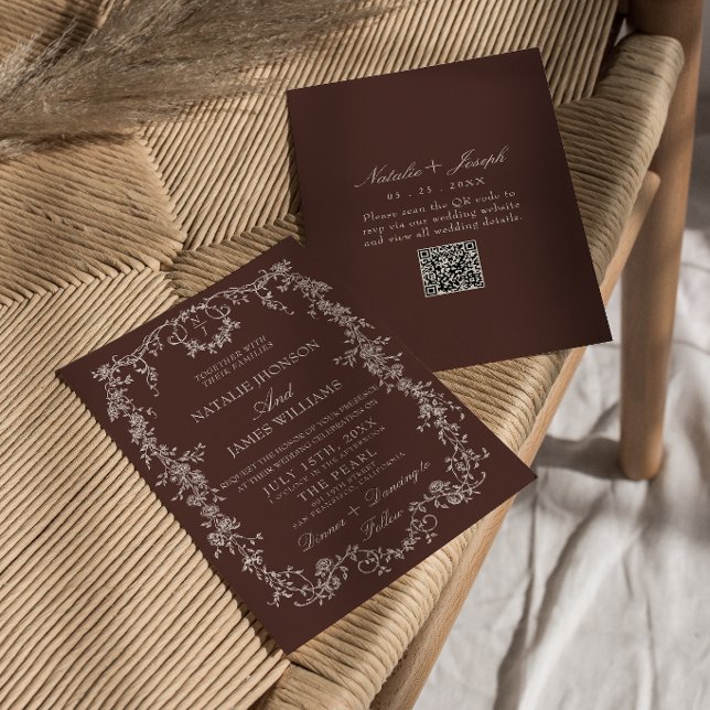 Clásica Invitación de Boda con Código QR de Chocol (Subido por el creador)