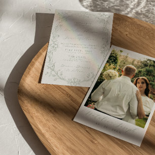 Clásica Invitación de Boda Editable en Verde Salvi