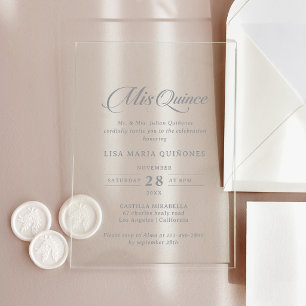 Clásica Invitación de Caligrafía Chic Mis Quince Q