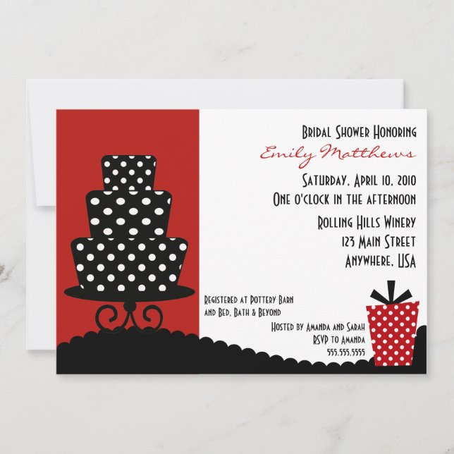 Clásica invitación en rojo y negro (Anverso)