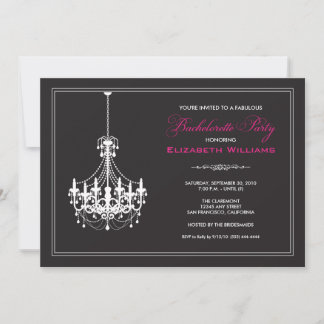 Clásica lámpara Bachelorette Invitación (blanco)