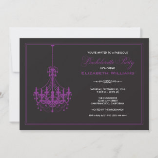 Clásica lámpara Bachelorette Invitación (púrpura)