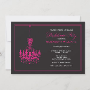 Clásica lámpara Bachelorette Invitación (rosa)