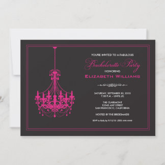 Clásica lámpara Bachelorette Invitación (rosa)