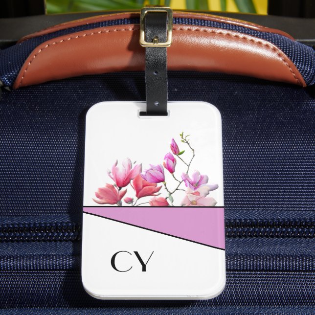 Clásica Monogramada "Rosa" Etiqueta Botánica de eq (Anverso In situ 2)