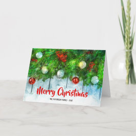 Clásica navidad de cereza con pino tradicional