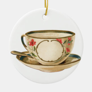 Clásica Navidad Ornamento Cerámico Ronda de Teacup