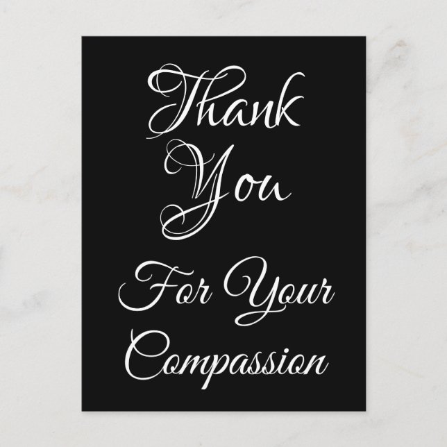 Clásica postal "Gracias por tu compasión" (Anverso)