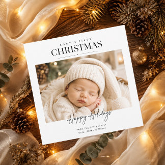 Clásica primera Navidad del bebé Foto completa