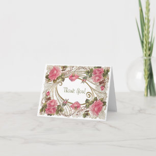 Clásica rosa Gracias Cartas Todas Las Notas De Oca