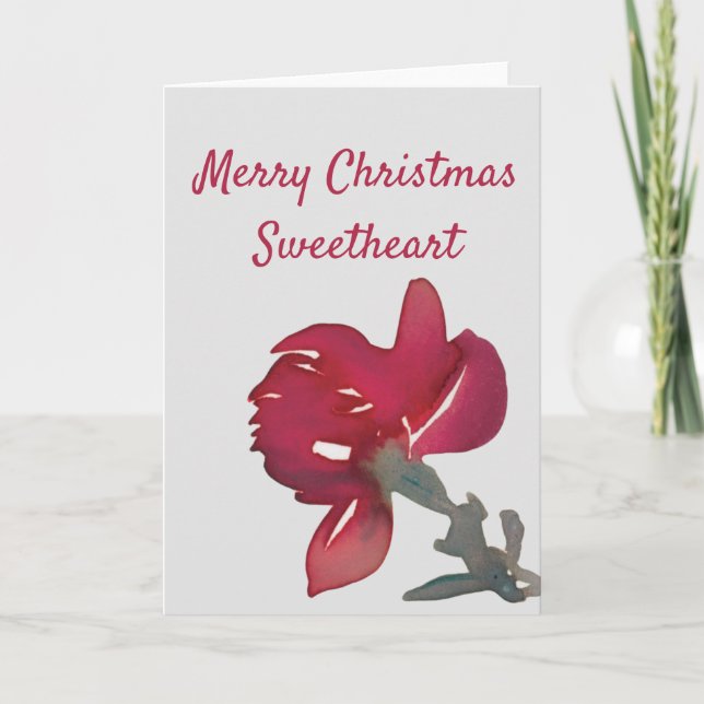 Clásica Rosa Roja Pintada Romántica Navidad (Anverso)
