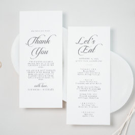 Clásica Tarjeta de Agradecimiento y Boda con Calig