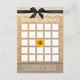 Clásica tarjeta de bingo nupcial con cinta negra y
