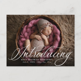 Clásica tarjeta de presentación de nacimiento con 