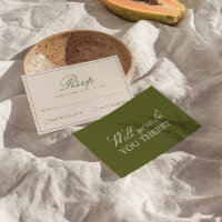 Clásica tarjeta de RSVP de boda elegante en verde