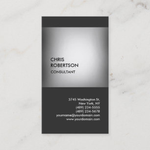 Clásica tarjeta de visita única vertical gris