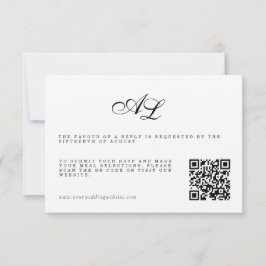 Clásica Tarjeta RSVP de matrimonio formal Código Q