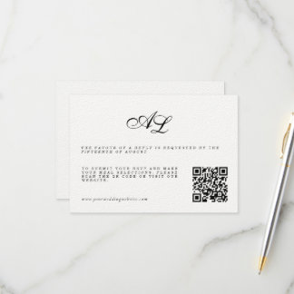 Clásica Tarjeta RSVP de matrimonio formal Código Q