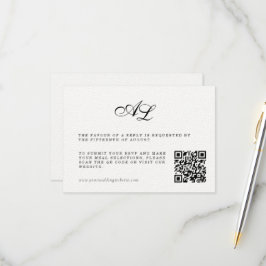 Clásica Tarjeta RSVP de matrimonio formal Código Q
