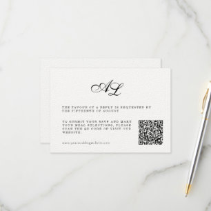 Clásica Tarjeta RSVP de matrimonio formal Código Q