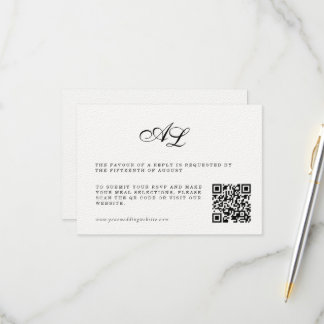 Clásica Tarjeta RSVP de matrimonio formal Código Q