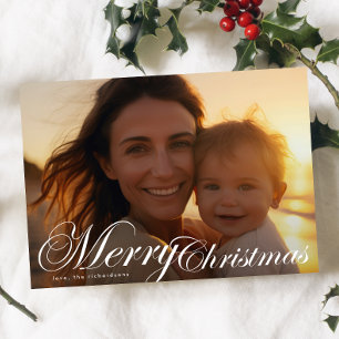 Clásica tipografía elegante foto Feliz Navidad