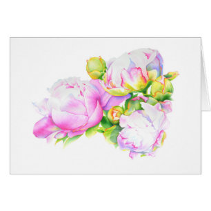 Clásica y elegante color de agua floral de peonia