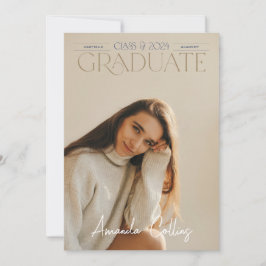 Clásica y Elegante Invitación de foto graduada en