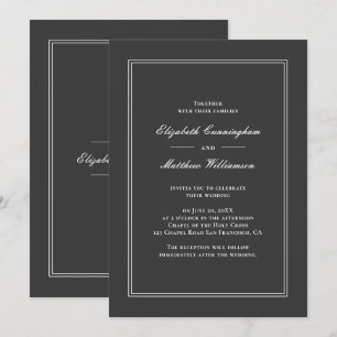 Clásica y Simple Elegante Invitación a la Boda