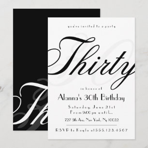 Clásicas 30 invitaciones de cumpleaños
