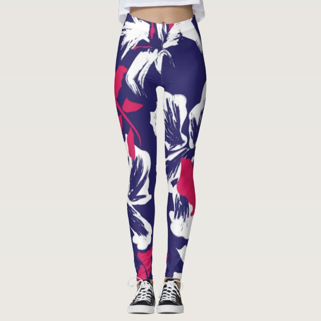 Clásicas Damas Flores Leggings (Anverso)