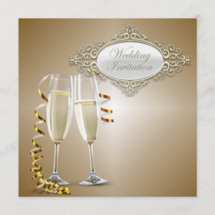 Clásicas gafas de champán Invitación a la boda