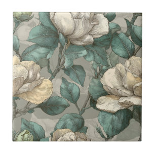 Clásicas Gardenias Retro Azulejos Para Espacio de