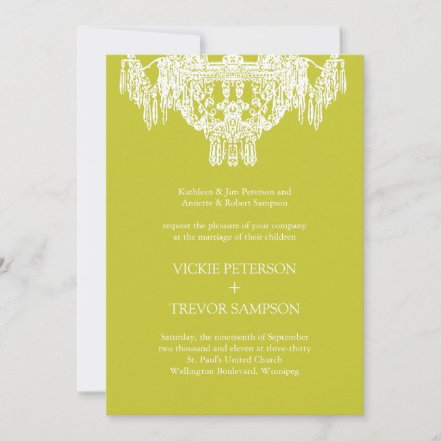 Clásicas invitaciones a la boda de candelabros (Anverso)