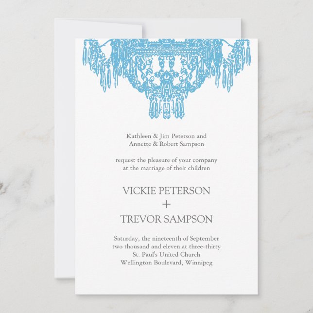 Clásicas invitaciones a la boda de candelabros (Anverso)