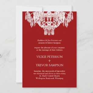 Clásicas invitaciones a la boda de candelabros