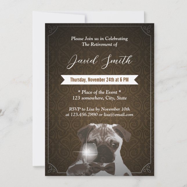 Clásicas invitaciones a la Fiesta de Jubilación de (Anverso)