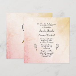 Clásicas invitaciones temáticas de Bodas de tenis
