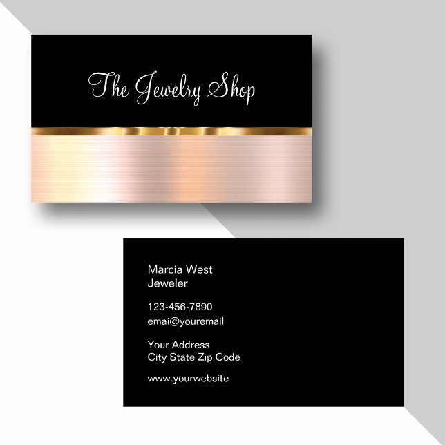 Clásicas Joyas Tema Tono de oro Tarjetas de visita (Subido por el creador)