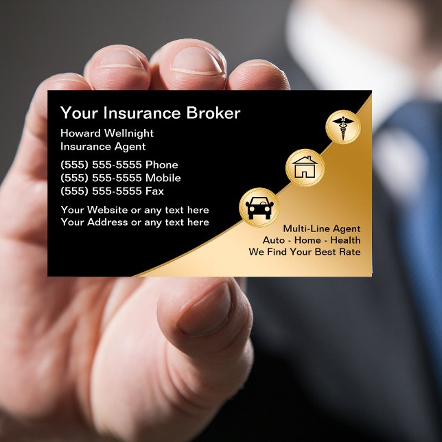 Clásicas Tarjetas de Negocio de Seguros Broker (Subido por el creador)