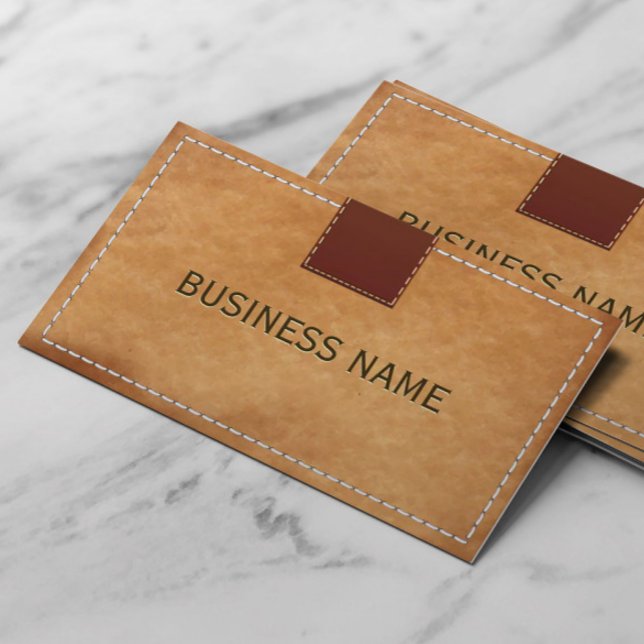 Clásicas tarjetas de negocios de cuero con título  (Subido por el creador)