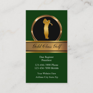 Clásicas tarjetas de negocios de golf