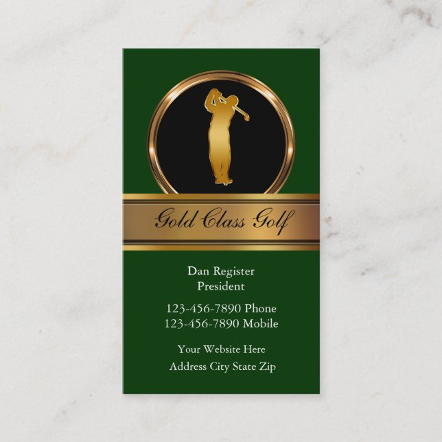 Clásicas tarjetas de negocios de golf (Anverso)