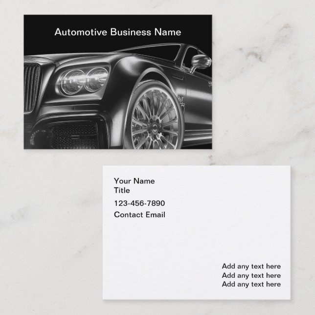 Clásicas Tarjetas De Negocios De Lujo Para Automóv (Anverso / Reverso)